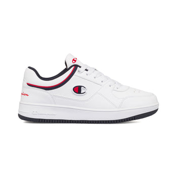 Sneakers bianche da ragazzo con dettagli blu e rossi Champion Rebound Low B G, Brand, SKU s352500198, Immagine 0